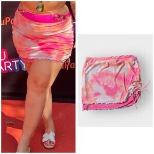 NEW Wild Fable tie dye mesh layered mini skirt XXL